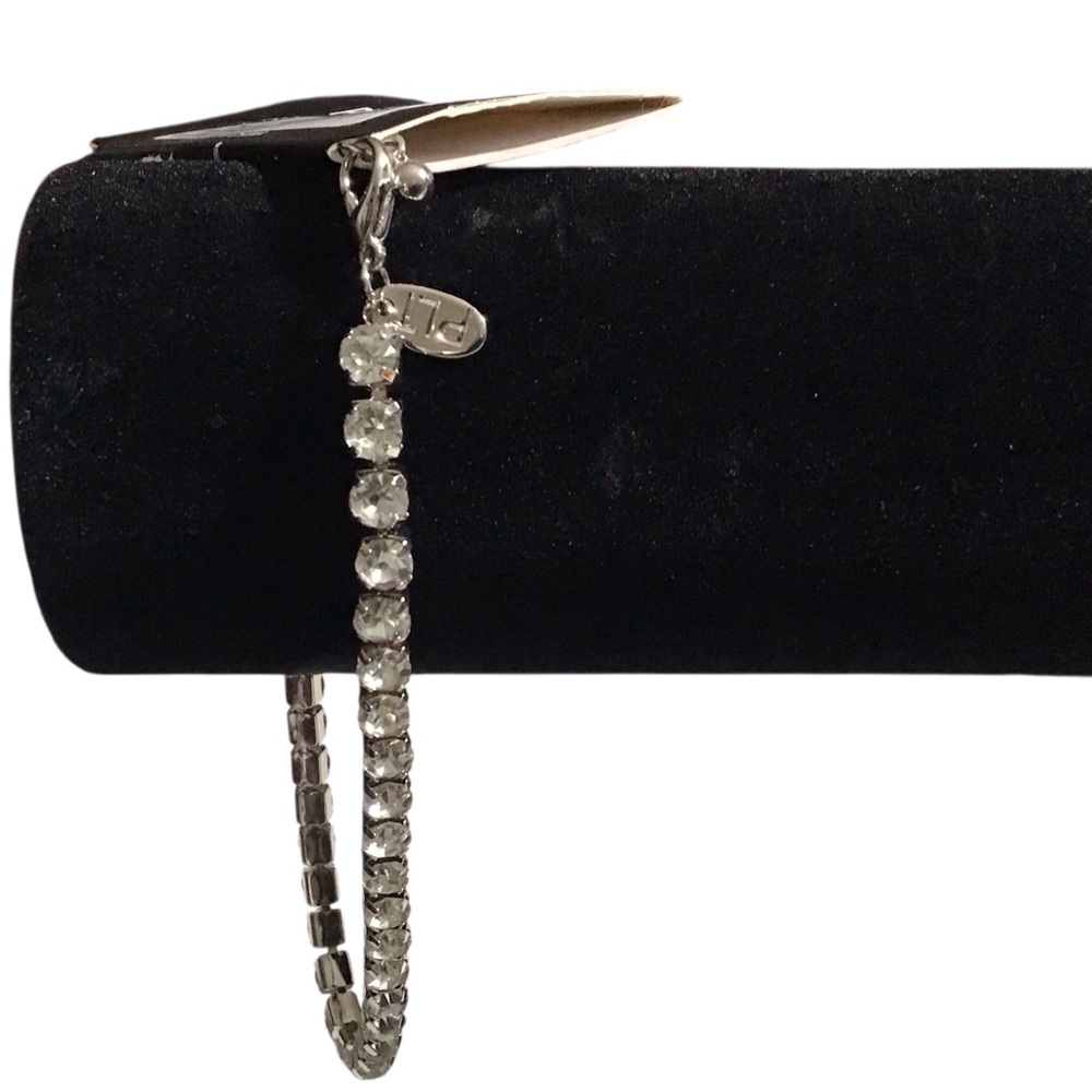 PLT Ankle Bracelet Pretty Little Thing Silver Chunky Diamante Glass